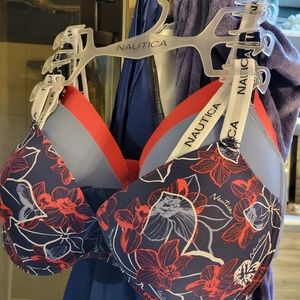 3 Nautica Bras 38D brand new